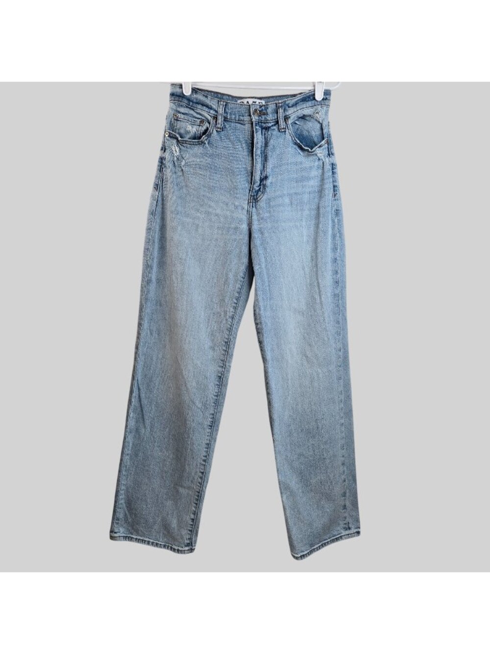 Daze Baggy Wide Leg Blue  Jeans 26x31  High Waisted‎ Minimalist Distressed Denim